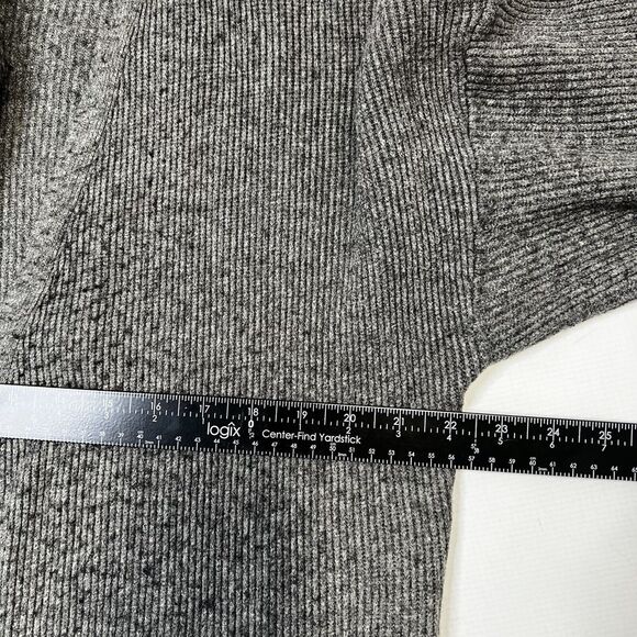 DREAMERS by Debut Womens Large Gray Open Front Balloon Sleeve Cardigan Sweater - Picture 6 of 8